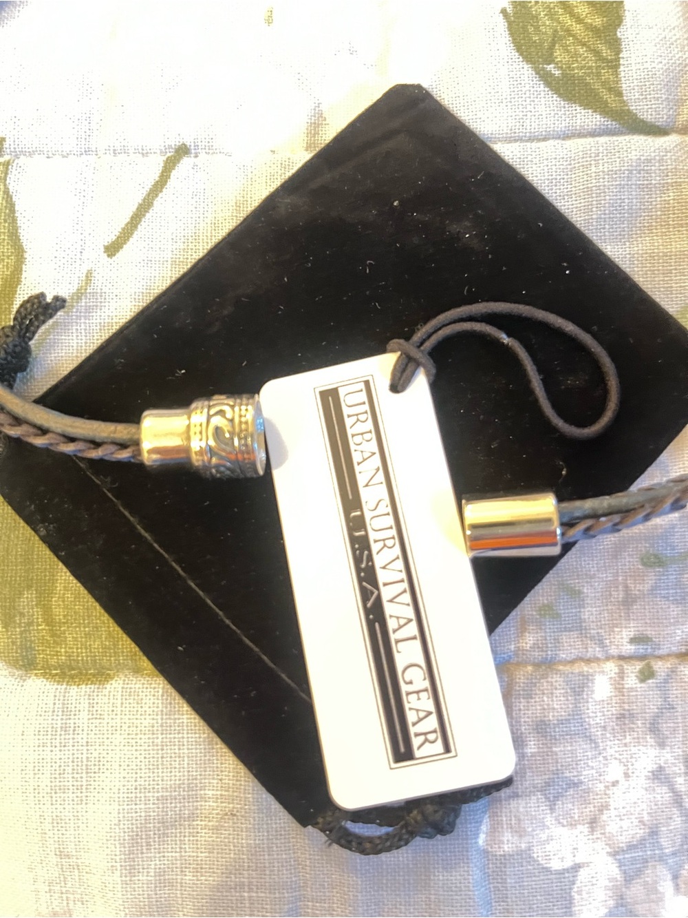 Urban Survival Gear White and Gold beach tag Necklace 18 inches.